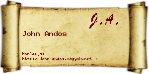 John Andos névjegykártya